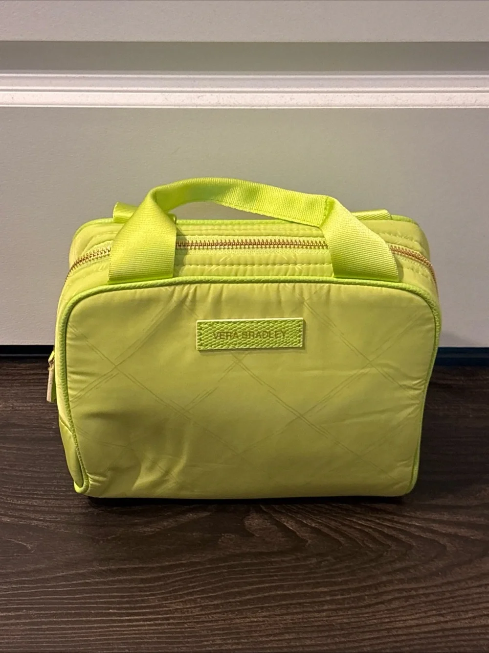 Vera Bradley Preppy Poly Lunch Cooler Sack Bag Case Box in Citrine Green